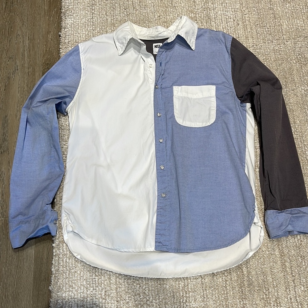 Nsf Color Block Blouse, Large, Excellent Condition - image 3